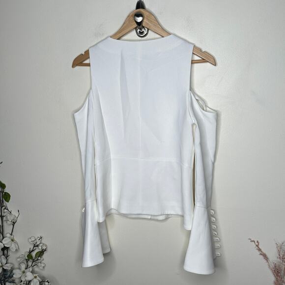 ALEXIS Noere Asymmetrical Cold Shoulder Artsy Top White Sz S $170 {NN10} - Picture 5 of 7